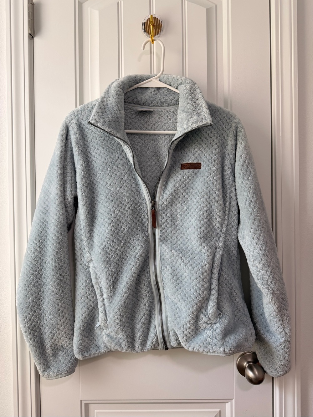 Columbia Light Blue Plush Full-Zip Teddy Jacket